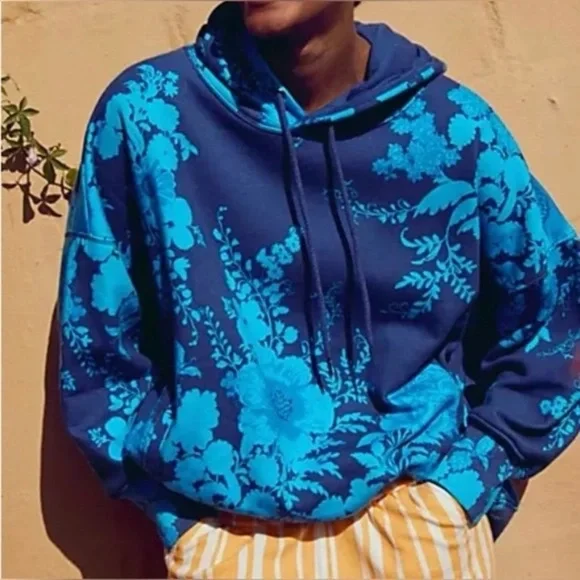 Free People Movement Sprint to the Finish Printed Hoodie and short SET - Picture 3 of 10